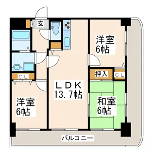 ムライチマンション味噌天神【4階】の間取り