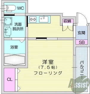 Always Sun E【1階】の間取り