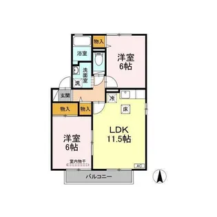 グランドキャッスルGOMI E【1階】の間取り
