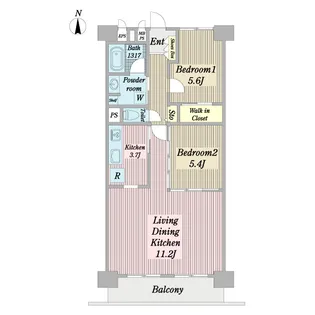 新松戸東パークハウスC棟【12階】の間取り
