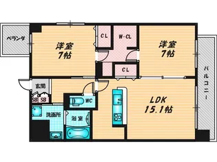 クレリア新深江【5階】の間取り