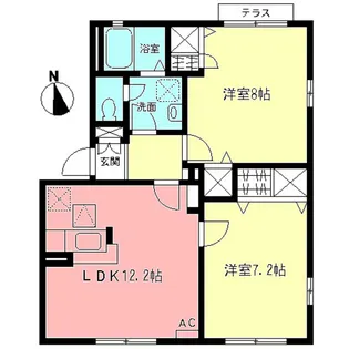 クレストヒルズC【1階】の間取り