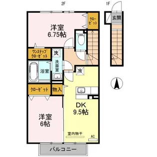ジュネス一本木 B棟【2階】の間取り
