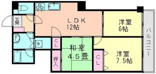 カルチェ市川【4階】の間取り