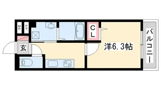 セジュール大村【2階】の間取り