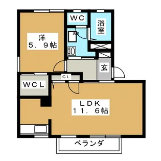 パルきたむらII A棟【1階】の間取り
