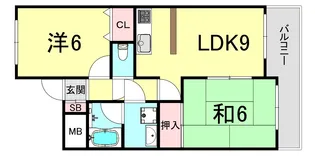 グリーンパレス塩屋【3階】の間取り