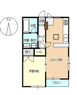 アパートそよ風【1階】の間取り