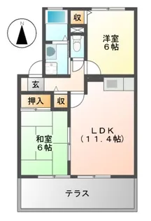 サンハイムヴィレッジ【1階】の間取り