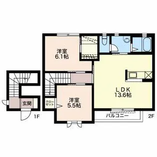 プレミールK瑞穂【2階】の間取り