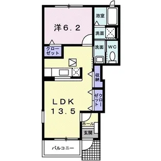グランデ ムツミA【1階】の間取り