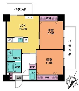 オウルハウス【6階】の間取り