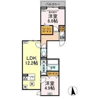 セレスティア東保木間II【3階】の間取り