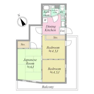 海老名マンション【3階】の間取り