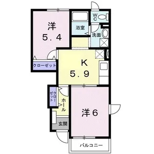 ネイチャーフィールドA【1階】の間取り
