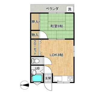 第6堀代マンション【3階】の間取り