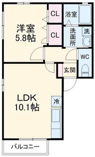 ベルドミールC【1階】の間取り
