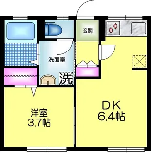シティハイム フラット【1階】の間取り