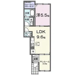 メゾン ハナビシ B【1階】の間取り