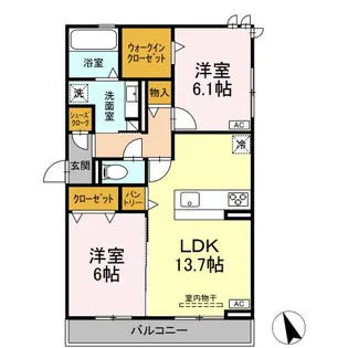 D-square東橋良【2階】の間取り