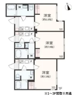 アザーレ・ナッジ伊勢原【3階】の間取り