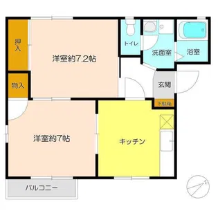 コーポ金子K棟【2階】の間取り