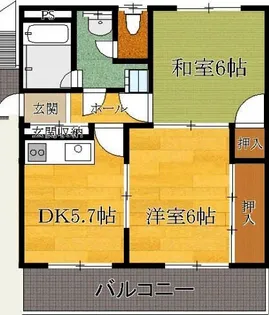 宮田ハイツ【1階】の間取り