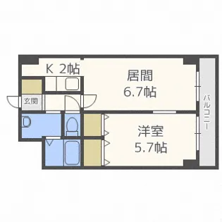 フォレストハイムN18【7階】の間取り