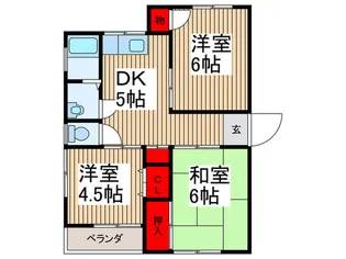 ウェルスィ-中山A棟【2階】の間取り