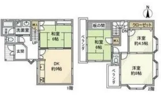 大阪府柏原市本郷3【一戸建】の間取り