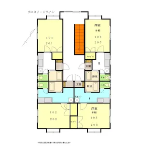 ウエストシライシ【1階】の間取り