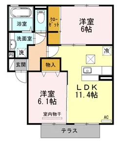 ディアコート【1階】の間取り