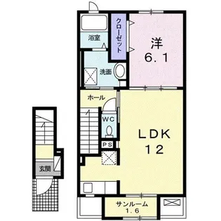 1LDKの間取り画像