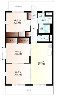 埼玉県熊谷市柿沼【マンション】の間取り