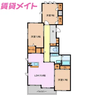 3LDKの間取り画像