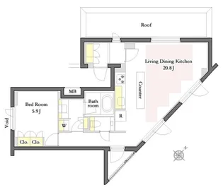 プライムメゾン代官山【4階】の間取り