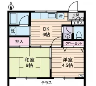 ルミエール本宿弐番館【1階】の間取り