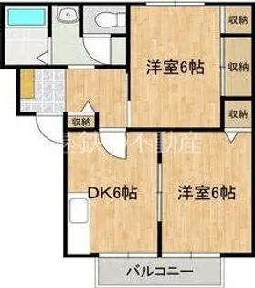 ア・レ・シュロス A【2階】の間取り