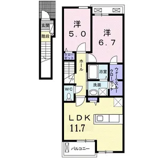 広島県福山市神辺町大字川南【アパート】の間取り