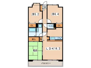 ダイアパレス西湘南第2【6階】の間取り
