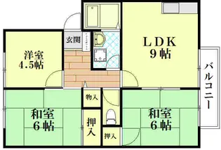 サンビレッジ枚方C棟【2階】の間取り
