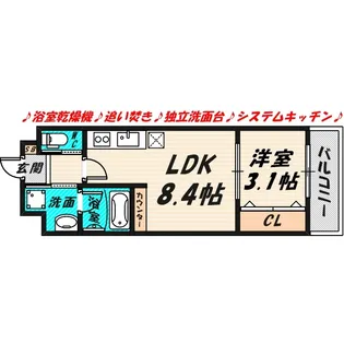 グローハイツ千林【6階】の間取り