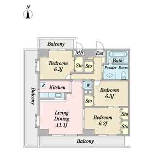 GRANDJOY ROYAL FIRST【10階】の間取り