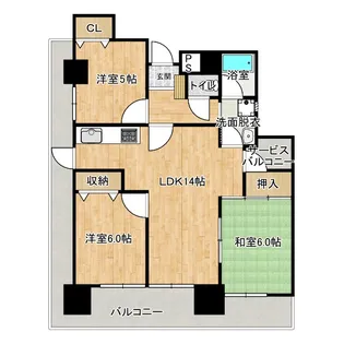 高知県高知市中宝永町【マンション】の間取り