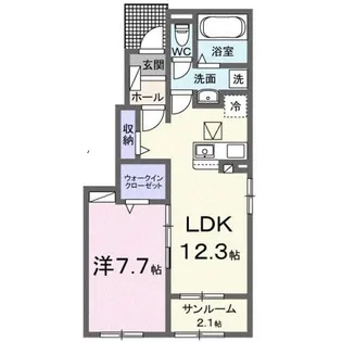 ベルエア 大和II【1階】の間取り