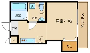 ブルービー玉造【7階】の間取り