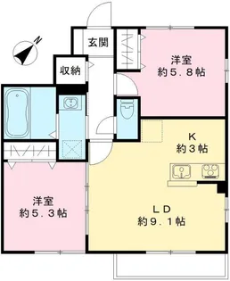 アリビオB【1階】の間取り