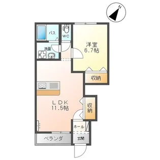 1LDKの間取り画像