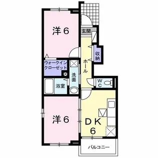 広島県安芸高田市吉田町山手【アパート】の間取り