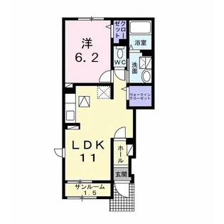 ルミエールA(姉崎)【1階】の間取り